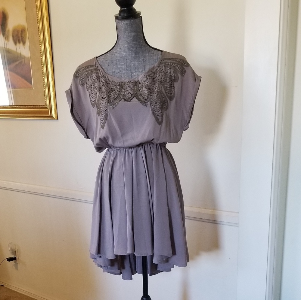 High Low Dress Size Small Taupe